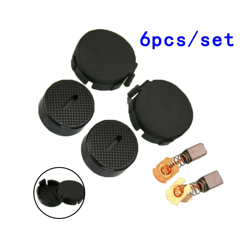 3 Pairs Carbon Brushes Cap Cover Kit Angle Grinder Parts For BGA450 BGA452 DGA452 GA400 BGA402 Power Tools