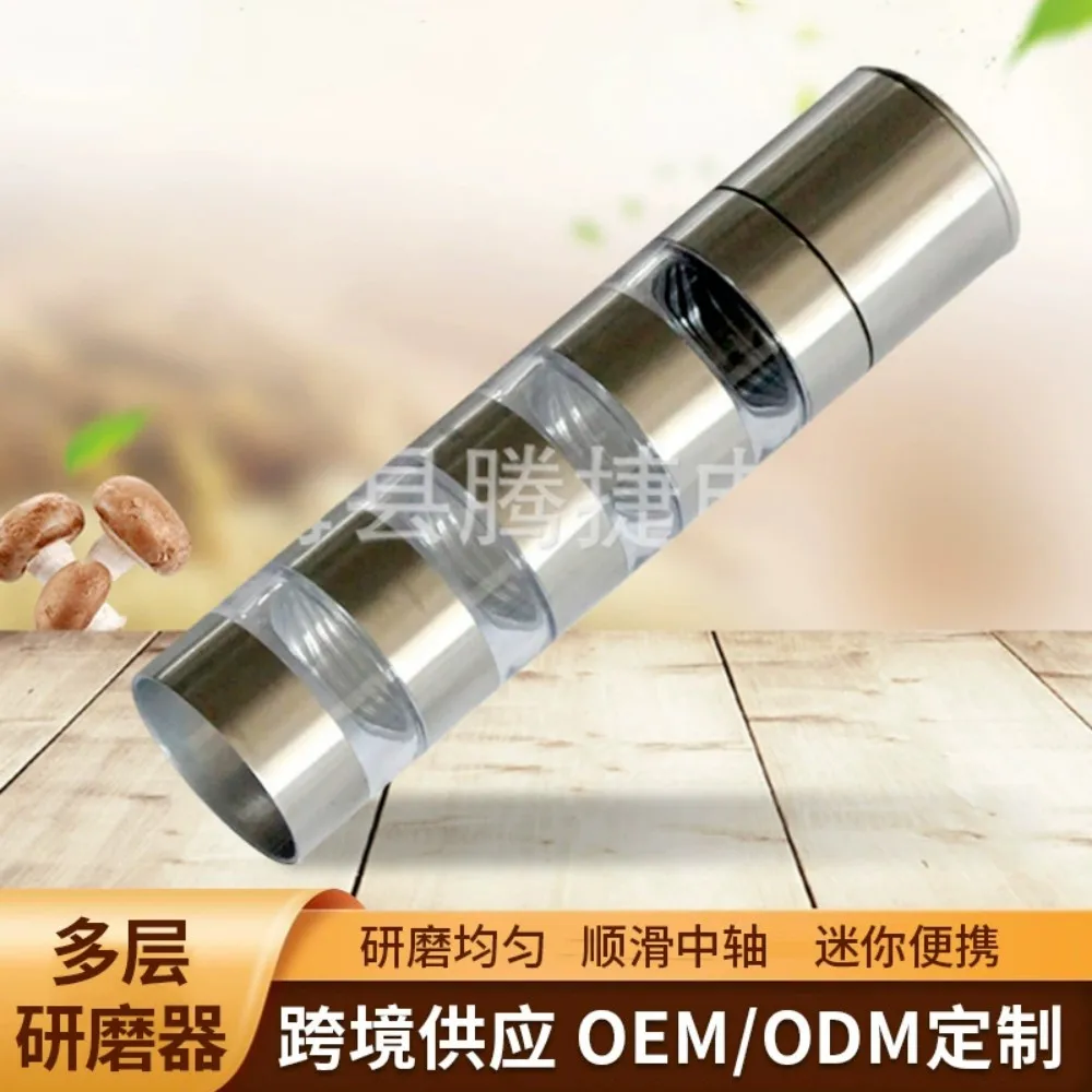 

Kitchen Supplies 4-in-1 Stainless Steel Pepper Grinder Customized Pepper Grinding Bottle Sea Salt Freshly ground Pepper Bottle