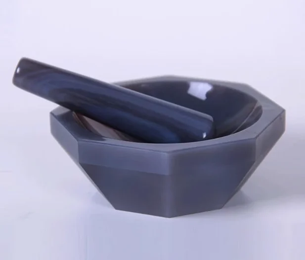 

Внутренний диаметр 140 мм, твердый агатовый камень, агатовый раствор и набор пестика, натуральный агат, полированный, серый шлифовальный раствор большой емкости