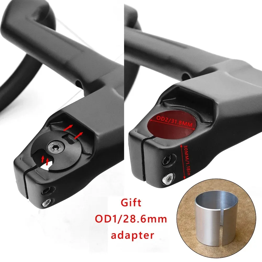 KOCEVLO K04 EVO Road AERO Carbon Integrierter Lenker 28,6/31,8 mm mit Abstandshaltern Radfahren Interne Kabel OD2 Road Lenker – Detail 12