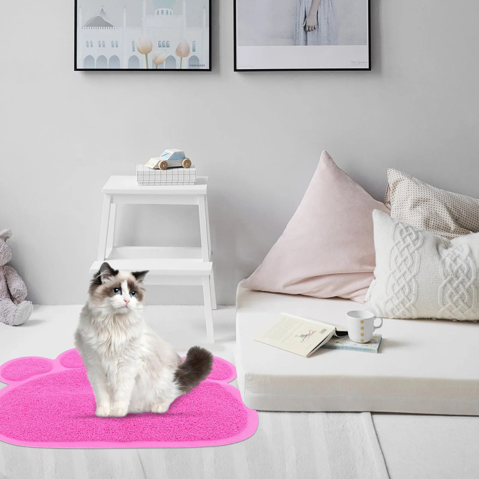 

Cat Litter Mat Large Pvc Anti-Tracking Non-Skid Easy Clean Pet Feeding Mat For Cats Kitten Supplies Litter Box Pad