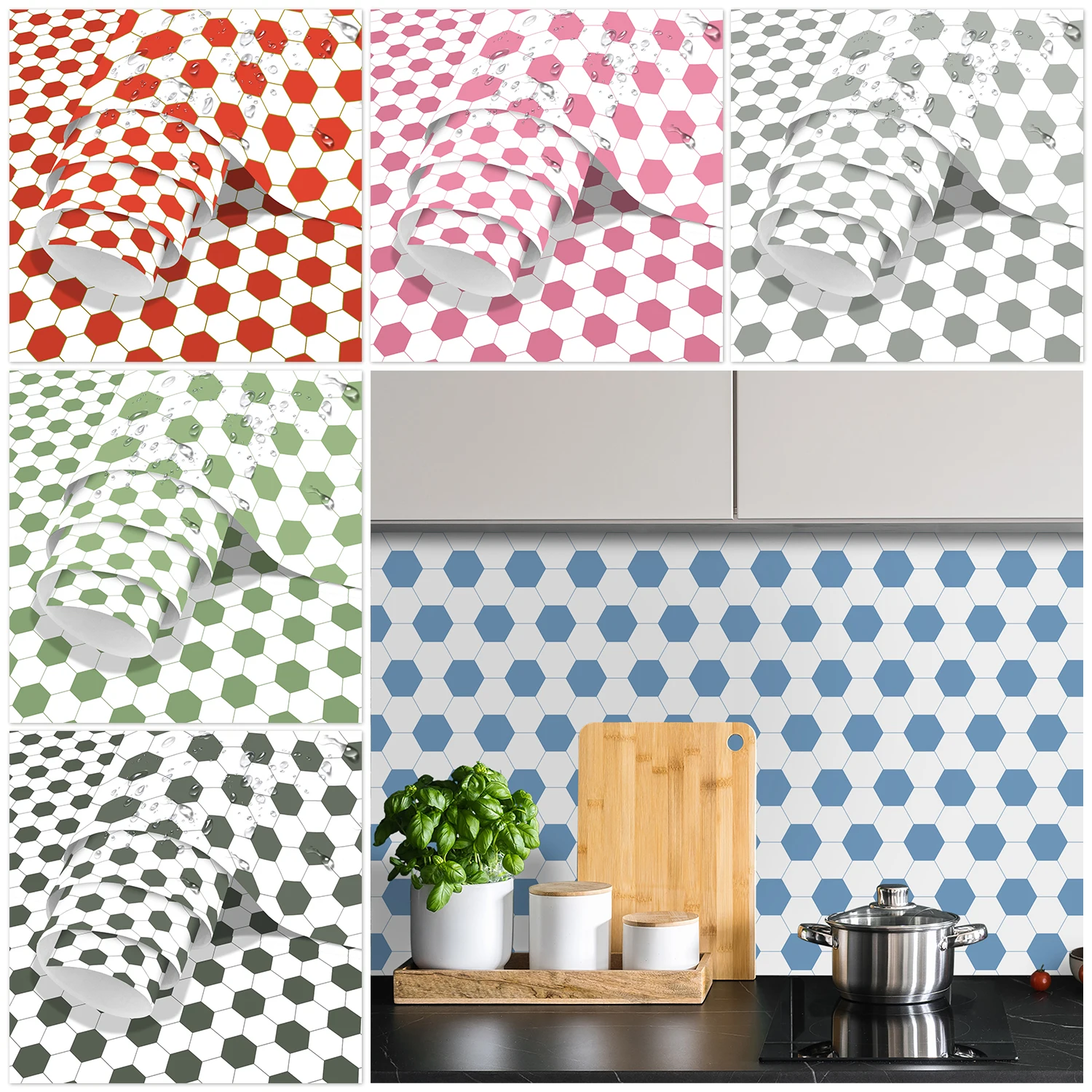 27 Styles Colorful Retro Embossed Brick Pattern Wall Sticker Home Renovation Cabinet Peel & Stick Waterproof Art Wallpaper