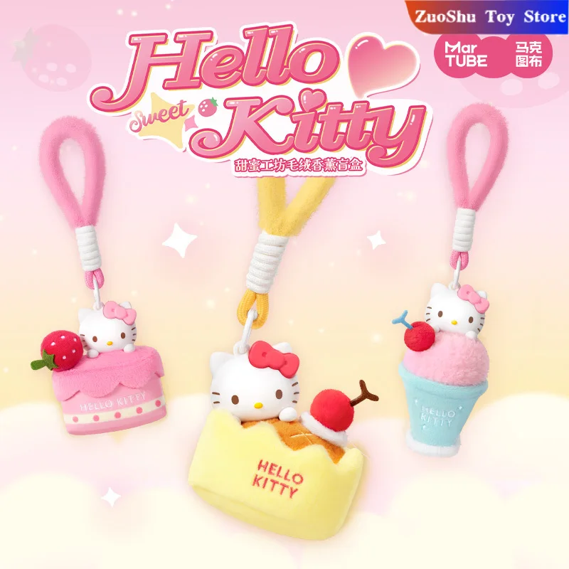 

Sanrio Hello Kitty Sweet Kitchen Pendant Blind Kawaii Chilling Keychain Fragrant Cartoon Cake Mini Doll Bag Decor Gift