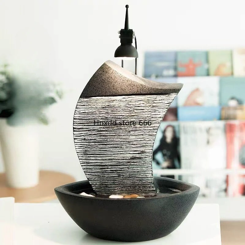 Water flow rotating creative European water humidifier water feature desktop decoration