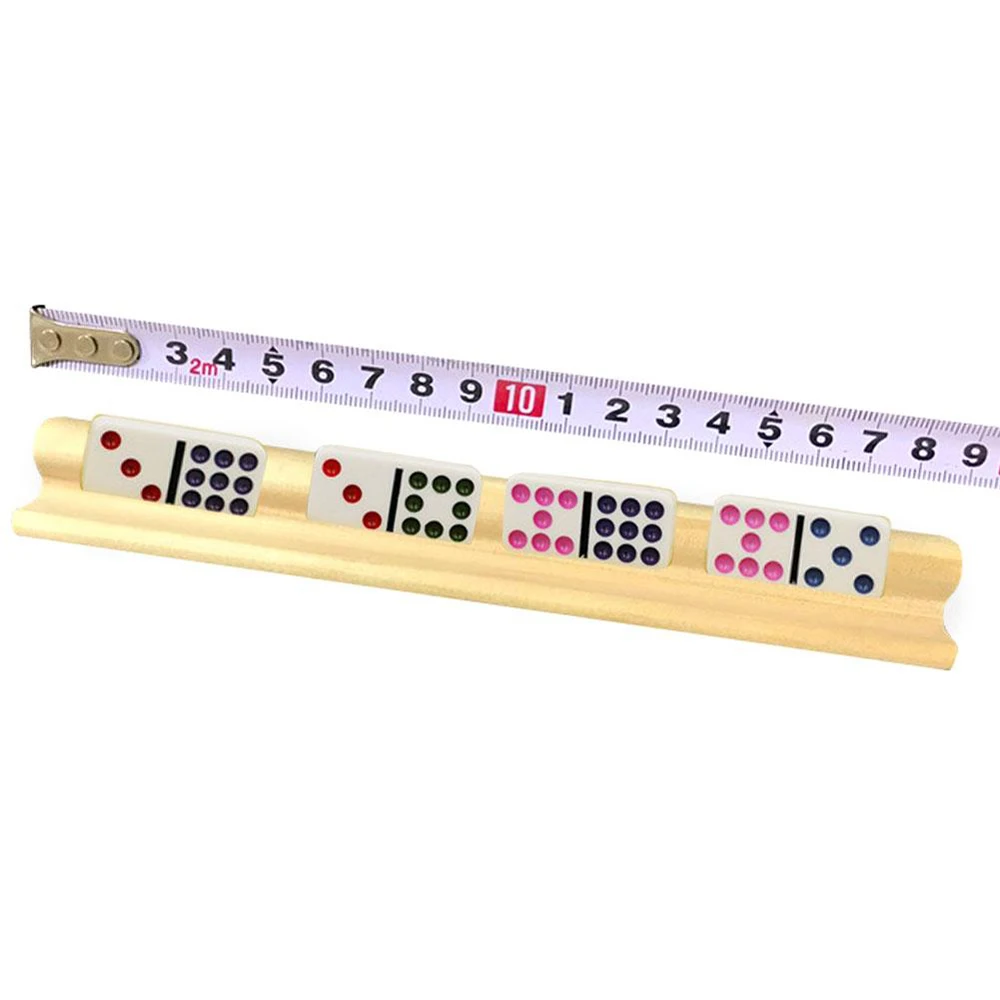 Giocatore professionale Giochi di domino 4 rack Supporti per domino con piedino in legno Supporti per vassoi per domino Rastrelliere per domino in legno Treno messicano