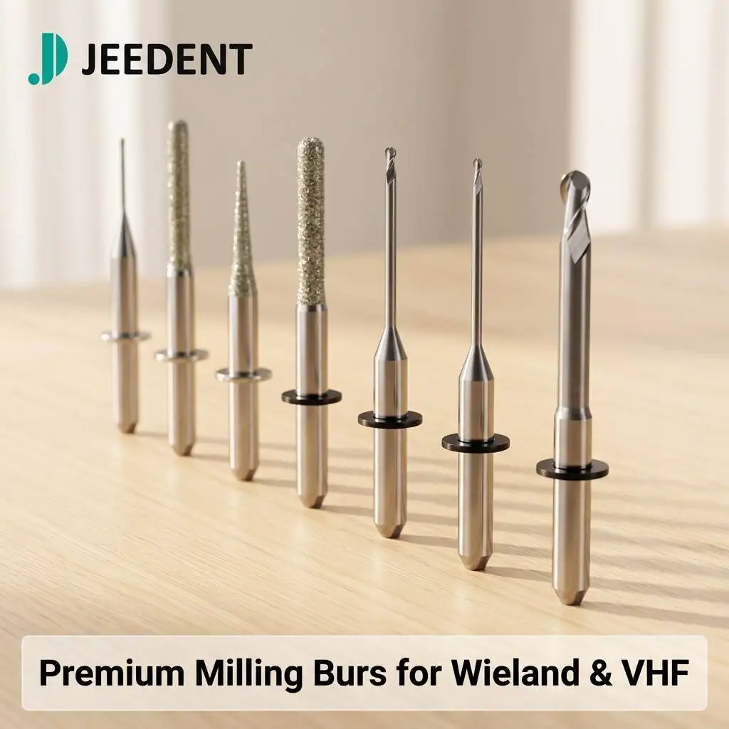 VHF K4 N4 Milling Burs for Zirconia Lithium Disilicate Emax Diamond Coated DC DLC Milling Tools 0.6mm 1.0mm 2.0mm 3mm Shank