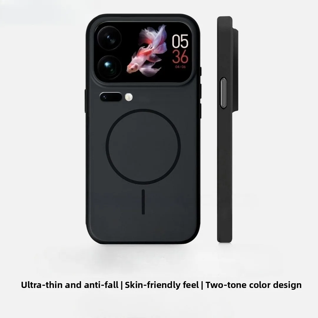 Магнитный чехол для Xiaomi 17 Pro Max со стильными цветами приятный кожи акриловый Mi 5G