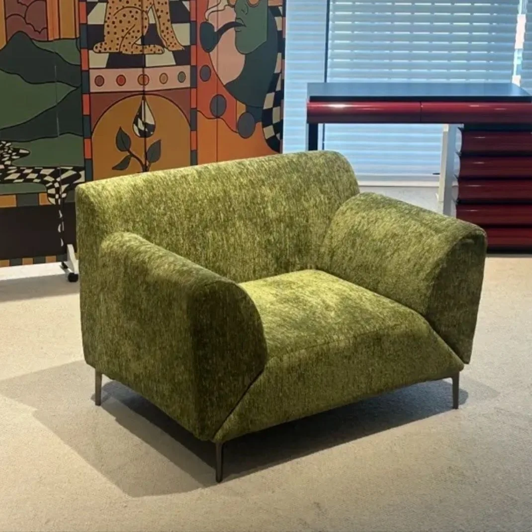 Retro small apartment straight row sofa Italian flexible deformation chair living room balcony reclining chair