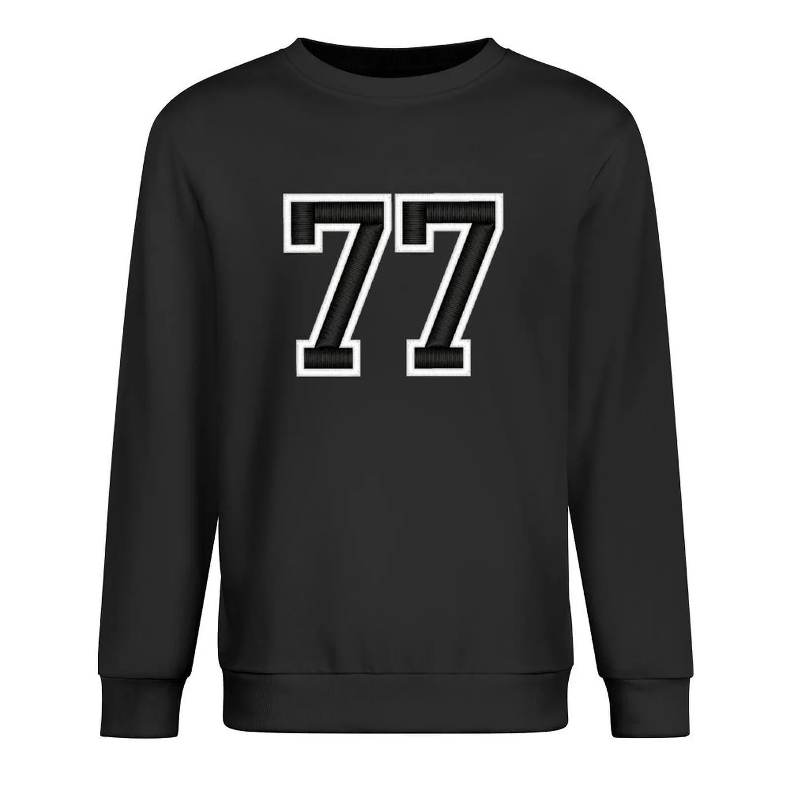 

77 Black Jersey Sports Number seventy-seven Football 77 Pullover korean clothes japanese style men clothes sweatshirt male