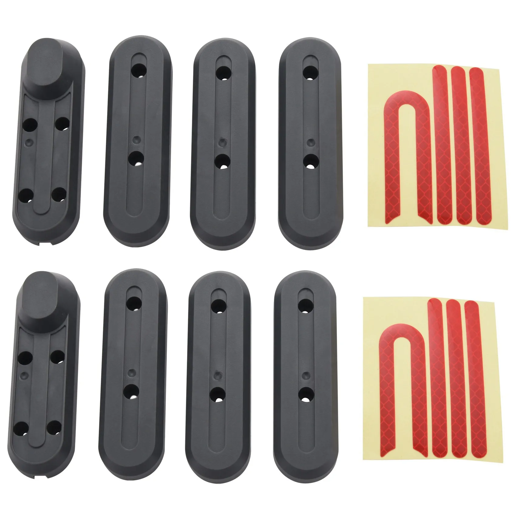 A60E-8Pcs For M365 Electric Smart Scooter Wheel Hubs Cap Protective Shell Case With Sticker Decals Skateboard Parts