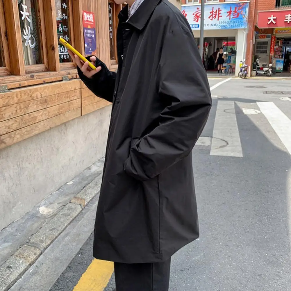 Vintage Trench Coats 2025 Men's Autumn Winter Mid-length Jackets Fashion Casual Windbreaker Loose Large Size Coats Outwear