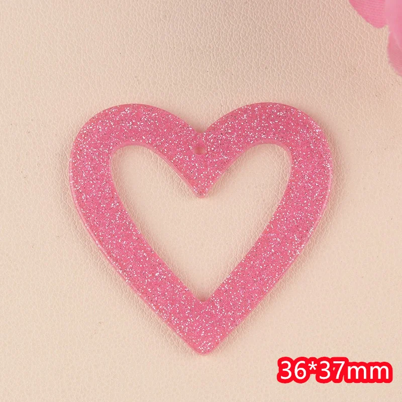 وصل جديد 46 قطعة/الوحدة لون طباعة الكرتون قلوب شكل الاكريليك الخرز diy مجوهرات الملابس قلادة الإكسسوارات