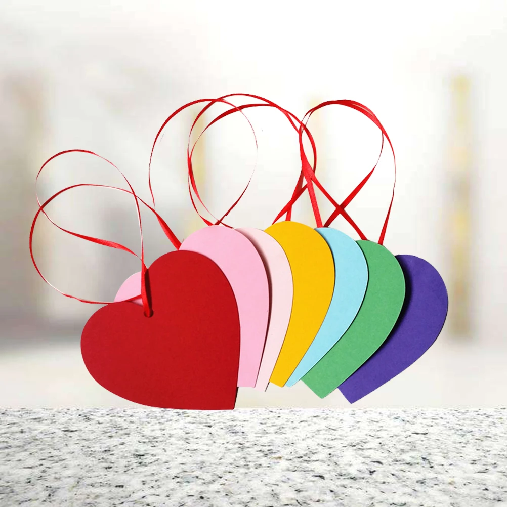 

50pcs Heart Shape Greeting Cards Eco Friendly Premium Paper Thanksgiving Day Christmas Tree Wishing Card Festival