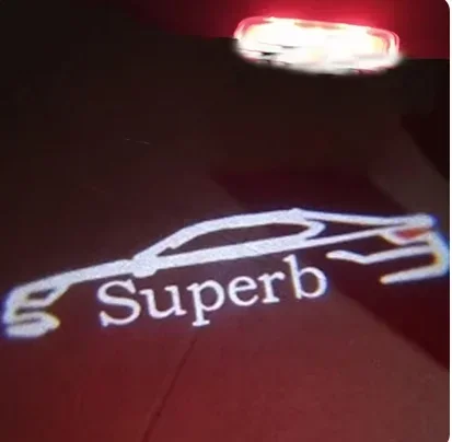 LED Door Courtesy Light For Skoda Logo Light Ghost Shadow Welcome Light For Skoda Superb MK2 MK3 Superb 2 3 Skoda Puddle Lamps