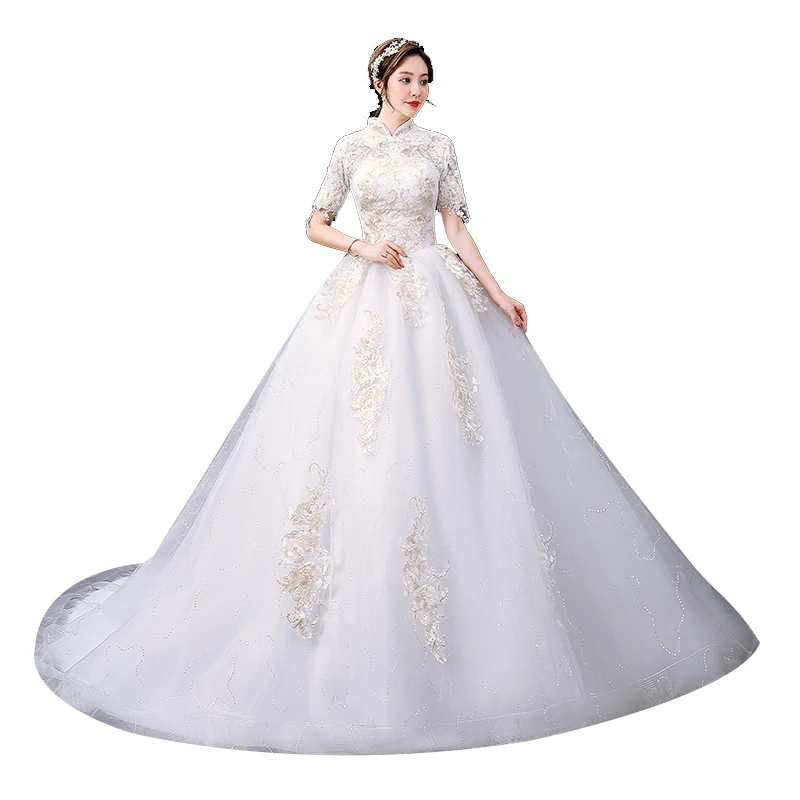 Wedding Dress New Style Trailing Bridal Wedding Dresses Plus Size Lace Up Ball Gowns Vestidos De Novias