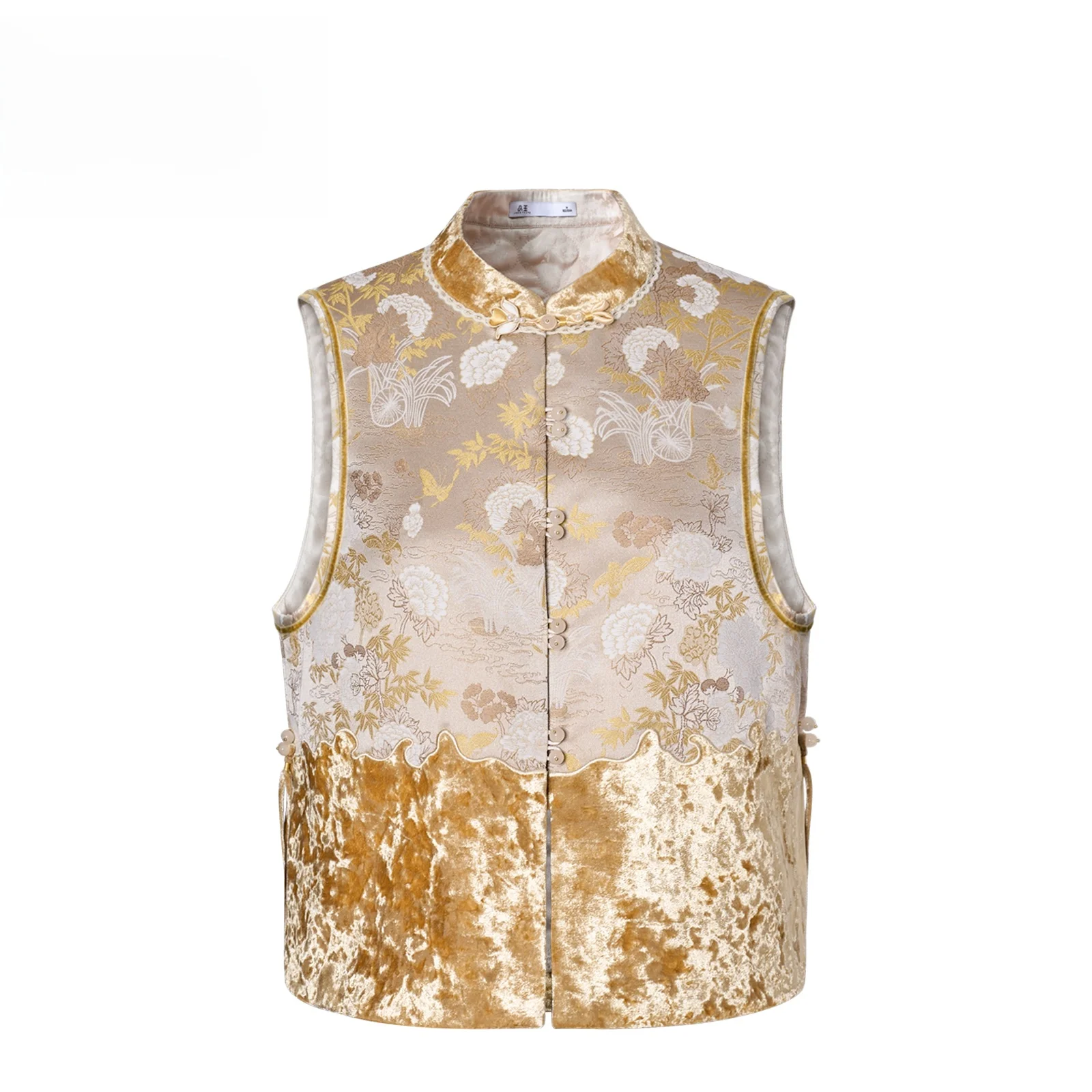 

New Chinese Style Vest Young Style Small Size Women's Traditional Costume Top Short Polyester Fiber Outerwear Jacket