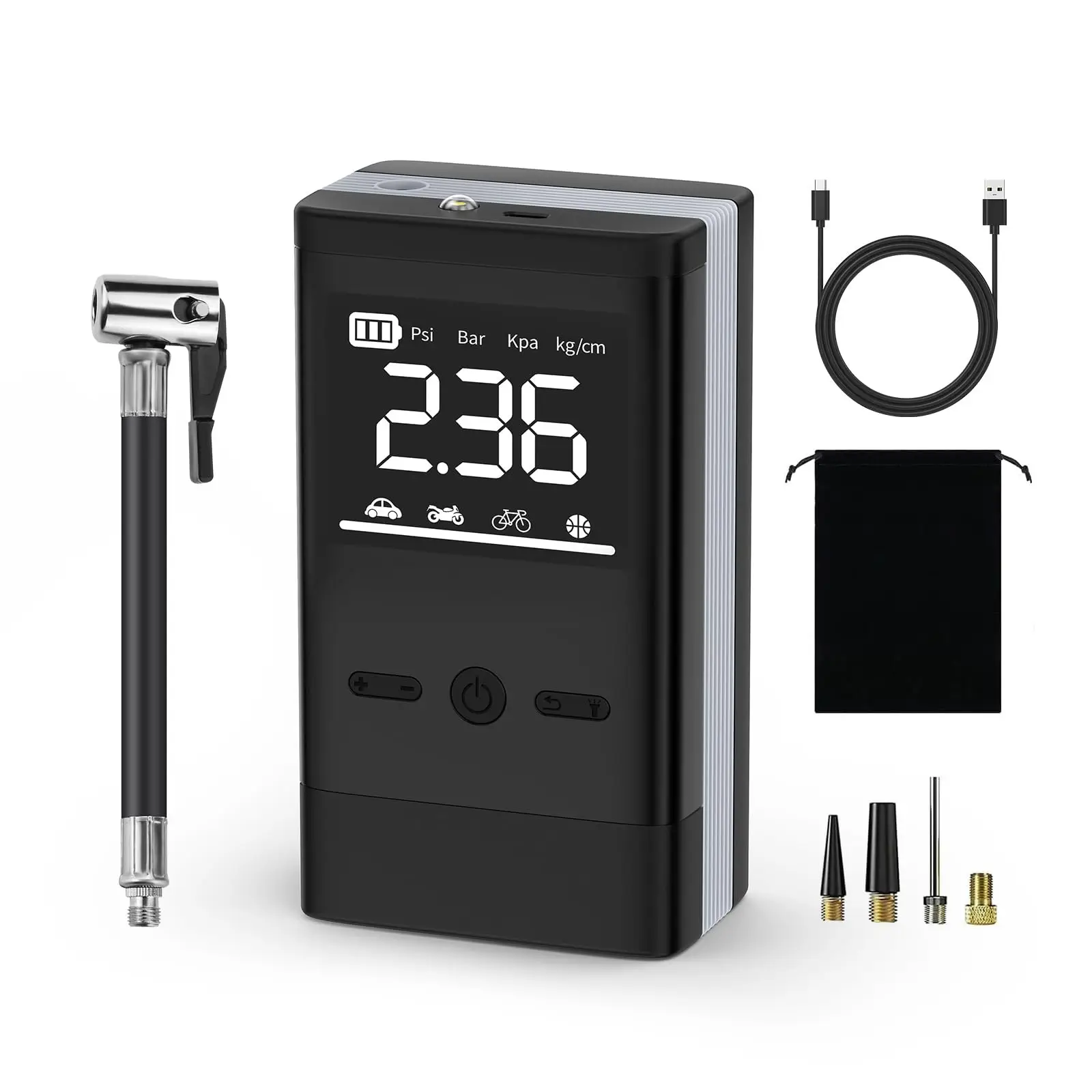 Portable Air Compressors Tyre Inflator LED Digital Pressure Gauge Intelligent Heat Dissipation Auto-Off for Car Bike Moto Bal