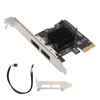 Tarjeta de Expansión PCIE a ESATA de 2 Puertos y 6.0Gbps, Compatible con Intercambio en Caliente, Plug and Play, Tarjeta PCI Express SATA para Computadora de Escritorio 1