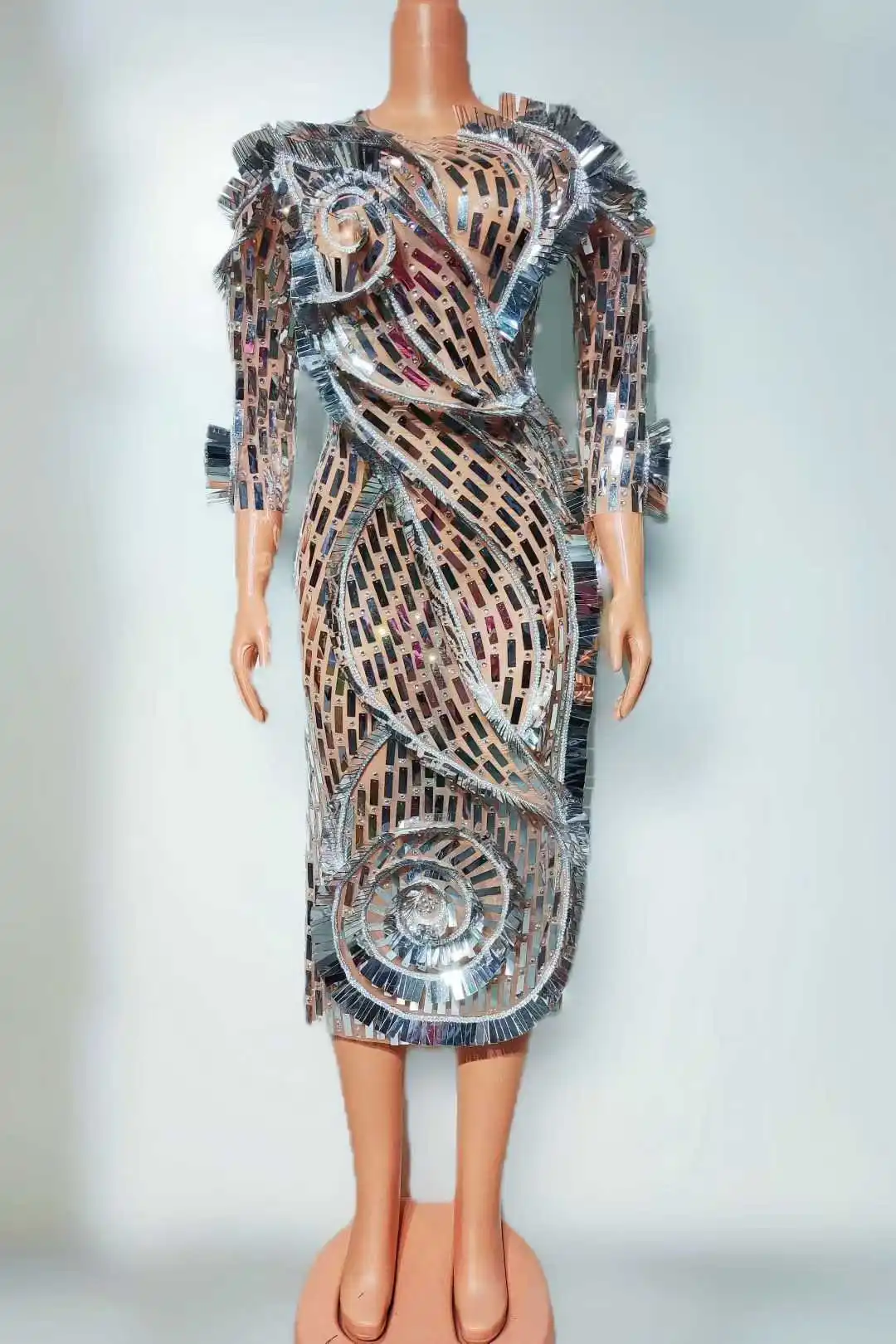 Eye-catching 2025 New Luxury Sparkle Dress For Women Birthday Party Celebrate Las Vegas Show Drag Queen Costume