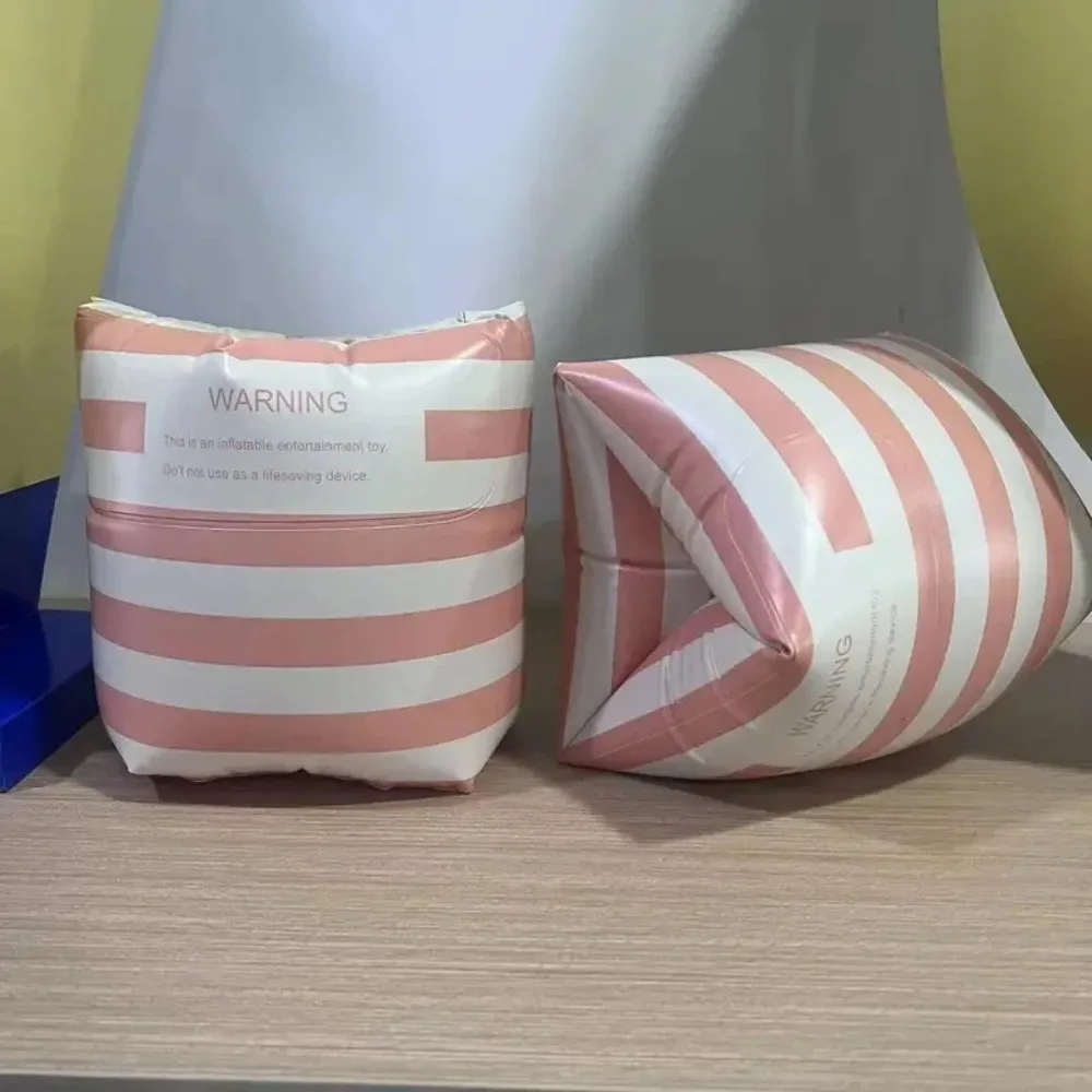 1 par de flotadores de brazo para natación con estampado de dibujos animados, mangas flotantes inflables para adultos y niños