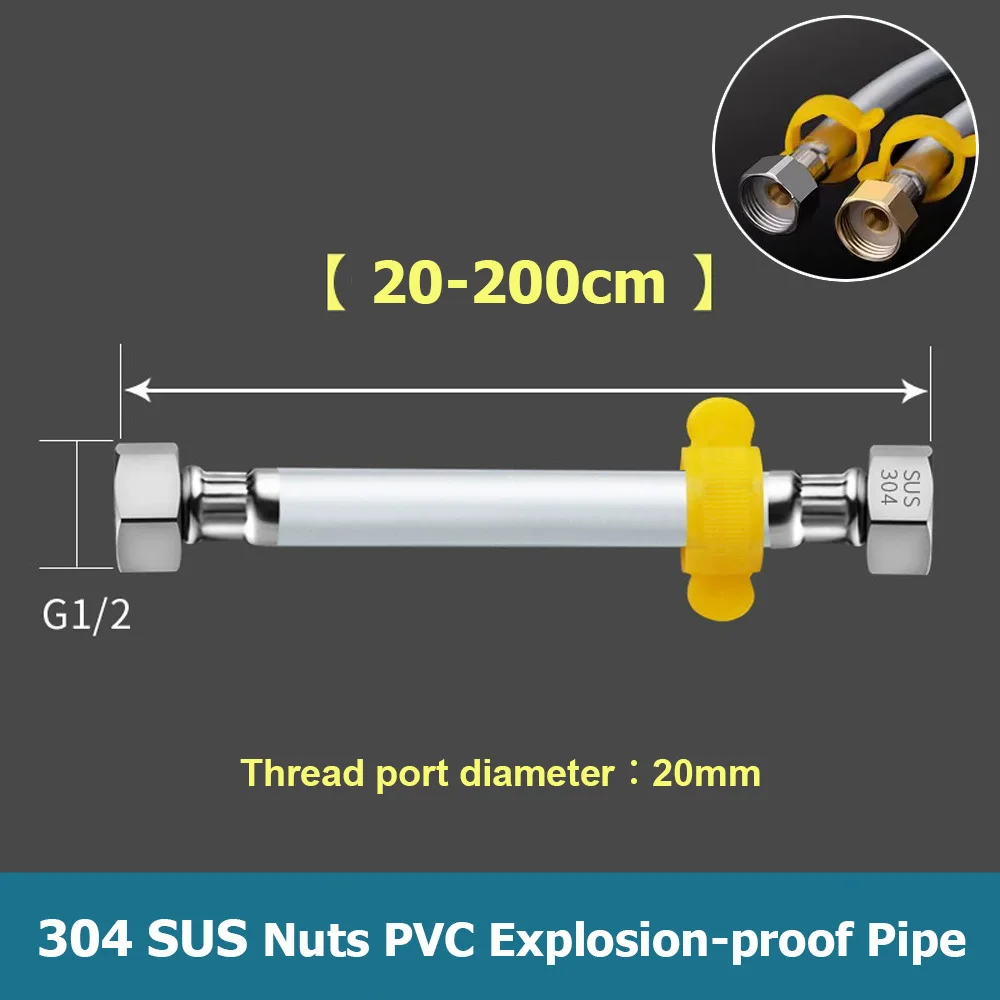New 20-200cm PVC Water Inlet Hose G1/2