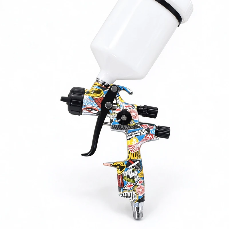 Professional Gravity Feed Spray Gun 1000B HVLP with 1.3mm Nozzle Airbrush and 600CC Cup for Car Furniture Sprayer Paint Gun