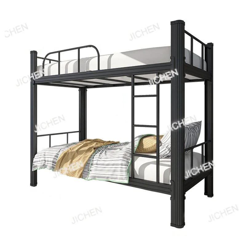 

Upper and lower bunk iron frame bed Double elevated bed High and low student dormitory bed