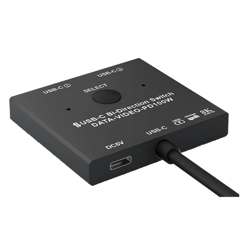 Bi-Directional 8K USB C KVM Switch USB3.1 Type-C Splitter Cable For Video 8K@30Hz 4K@120Hz PD 100W 10Gbps