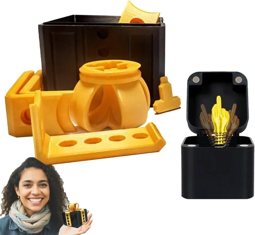 Das nervige Geschenk mit Mittelfinger in einer Box, Geschenkbox mit Schrauben, Streichüberraschung, Pop-Up-Neuheit, lustige Geschenke für Spielzeug für Erwachsene – Detail 7