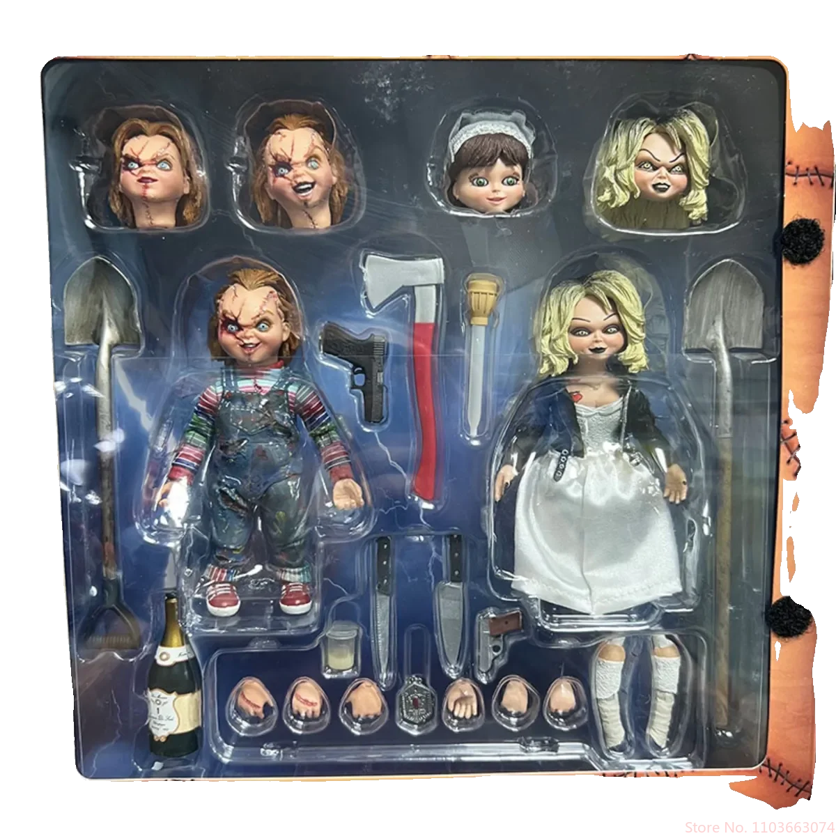 Oryginalna pierwsza edycja Neca Ghostbusters Chuchi Chuchi i panna młoda Tiffany podwójny zestaw modeli figurek