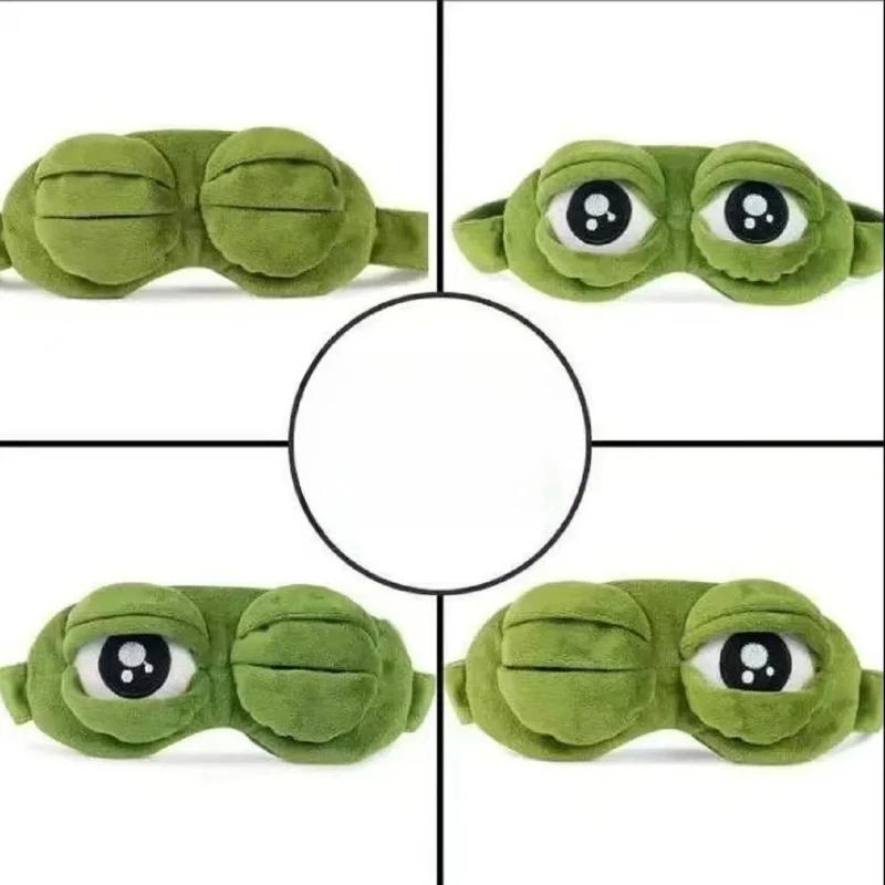 

Strange Funny Interesting 3D Sad Frog Sleep Eye Mask Natural Sleep Men and Women Soft Portable Eye Mask Travel Good Thing