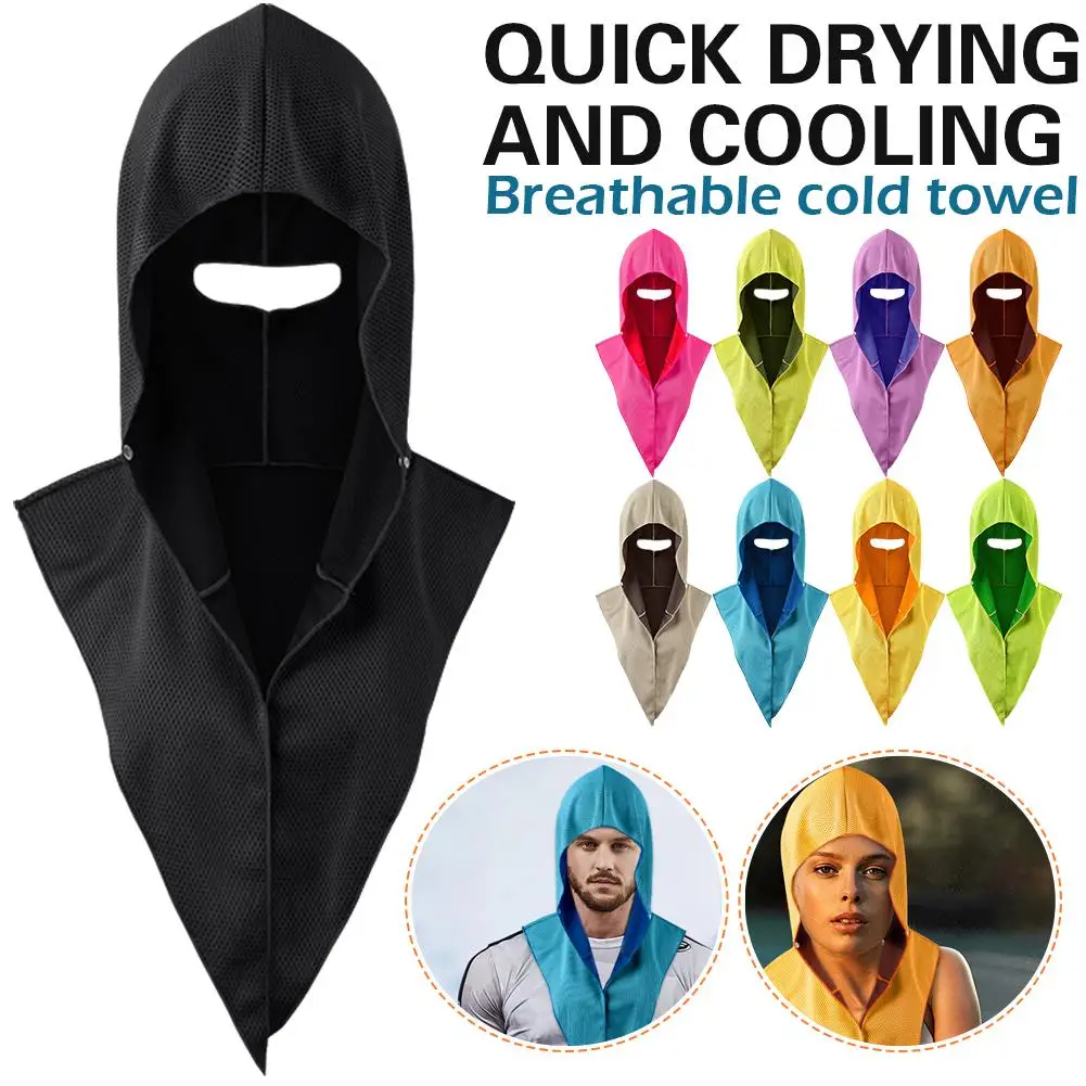 Cooling Neck Protection Sunscreen Cap Hooded Shirt Towel For Outdoor Cycling Summer Beach Camping Quick Dry Sports Headscarf