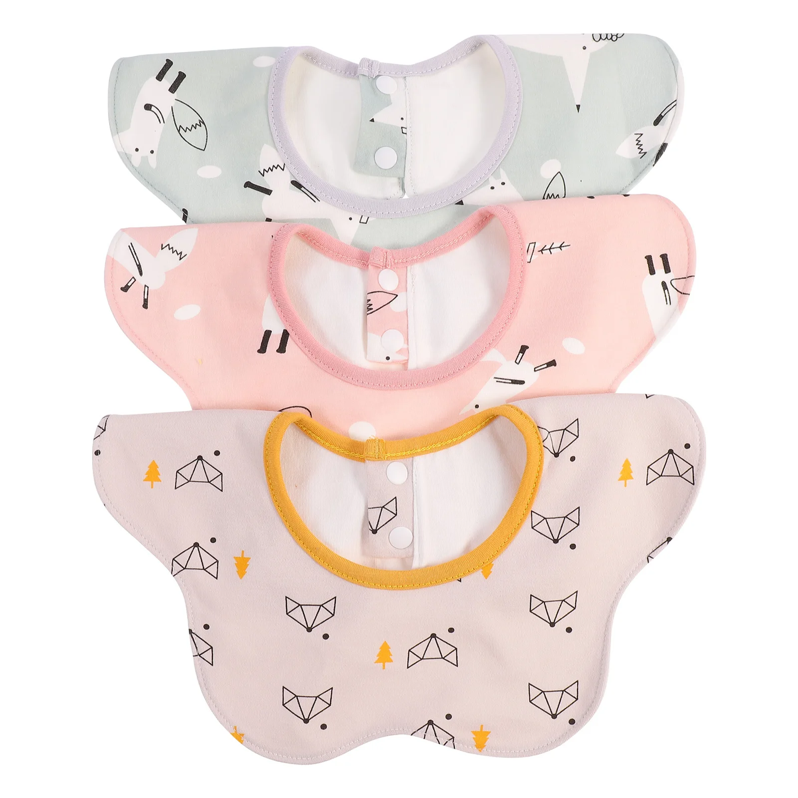 

3 шт., детские нагрудники с вращением на 360 градусов, хлопковые нагрудники для кормления, слюнявчики, полотенца для новорожденных, детский нагрудник