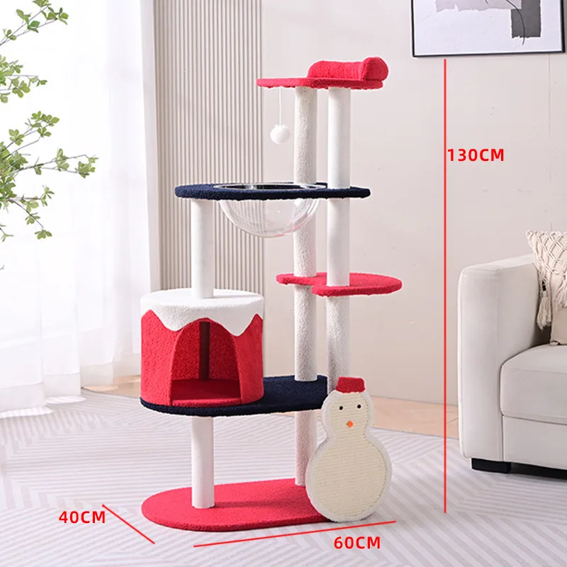 Cat climbing frame nest tree Multi-layer space capsule  scratching column Big special cat climbi