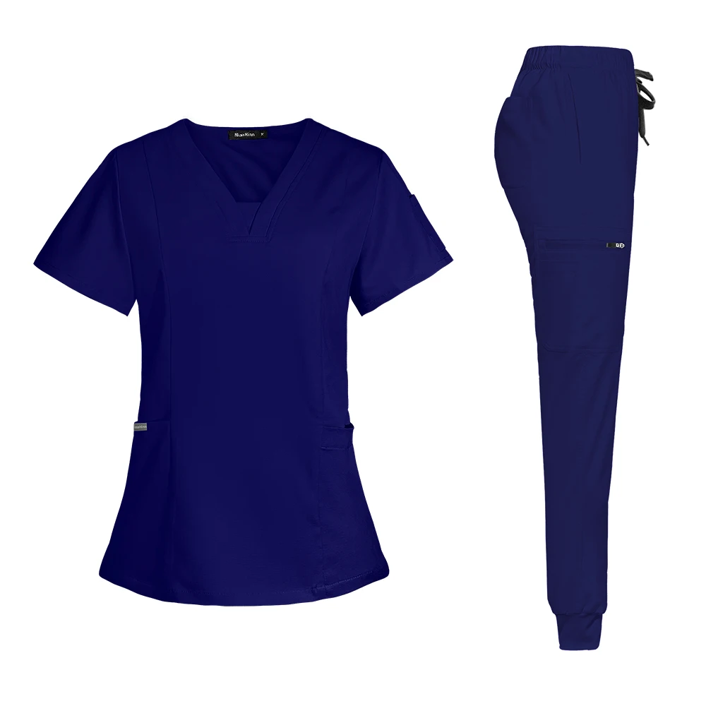 Frauen Scrubs Krankenschwester Zubehör Medizinische Uniform Unisex Slim Fit Komfort Klinische Frauen Operationssaal Arbeitsuniform Jogger Anzug – Detail 17