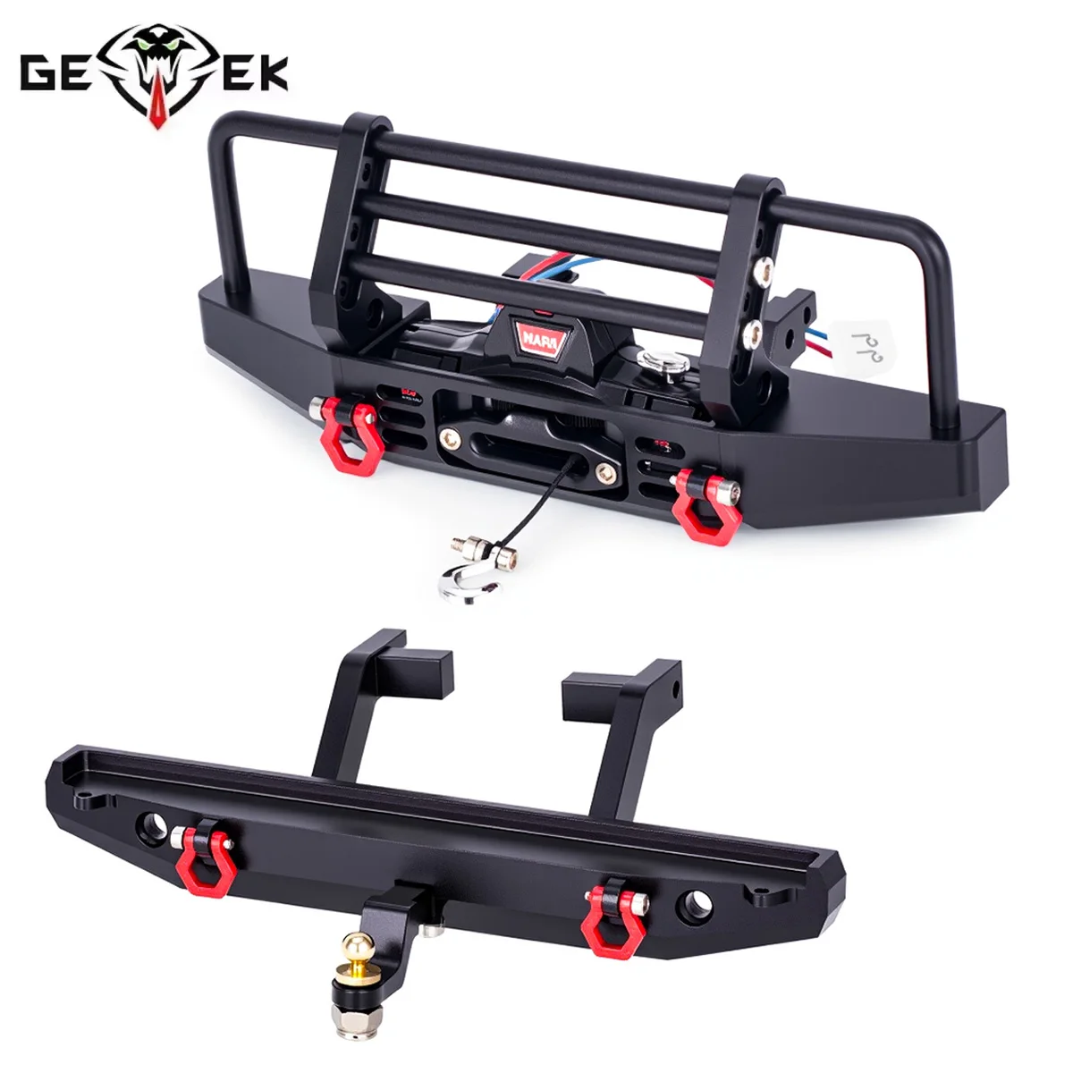 Metal TRX4M Front Rear Bumper and Winch for 1/18 RC Crawler Car Traxxas TRX4-M Defender Upgrade Parts