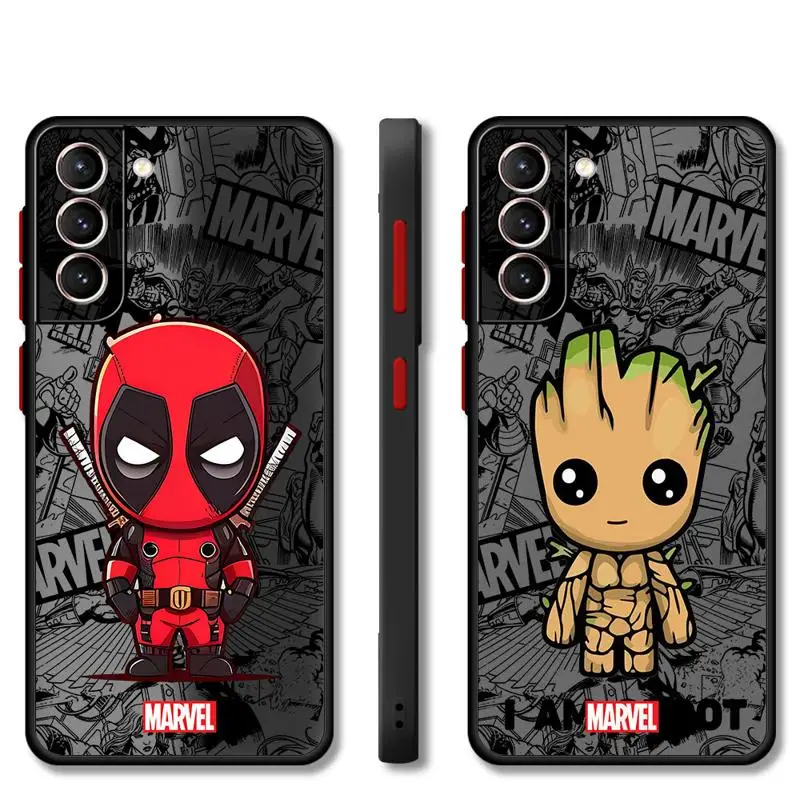 Marvel Deadpool Groot Phone Case for Xiaomi Redmi Note 11 Pro 12 Pro 5G 9Pro 13Pro 9S 9T 10 10S 11 13S 10pro 12S Matte Cover