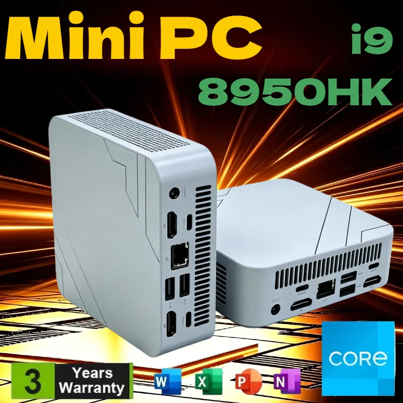 High‑Performance Mini Desktop PC Top Spec i9 8950HK Mini Gaming Computer 16GB RAM Dual SSD Portable Home Game PC