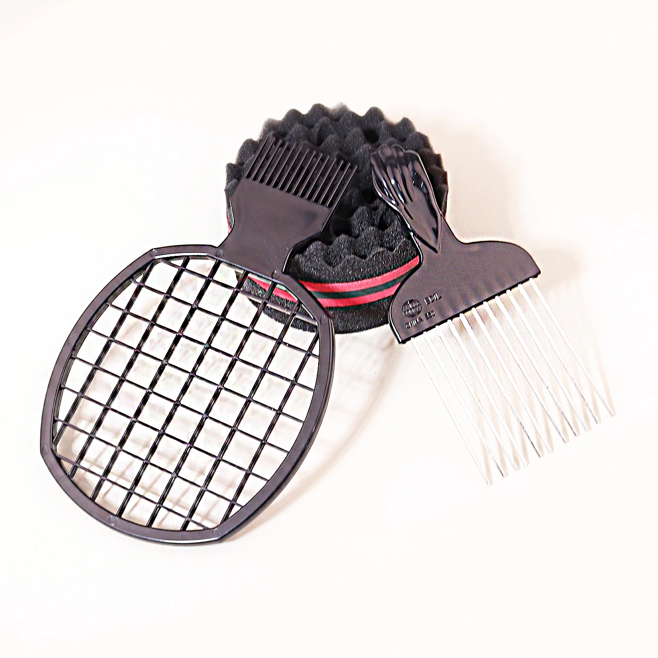 3 sztuki/zestaw czarnych gąbek do trwałej ondulacji, modne magiczne afrykańskie narzędzie do pielęgnacji kręconych włosów, specjalne dla peruk z prawdziwych włosów