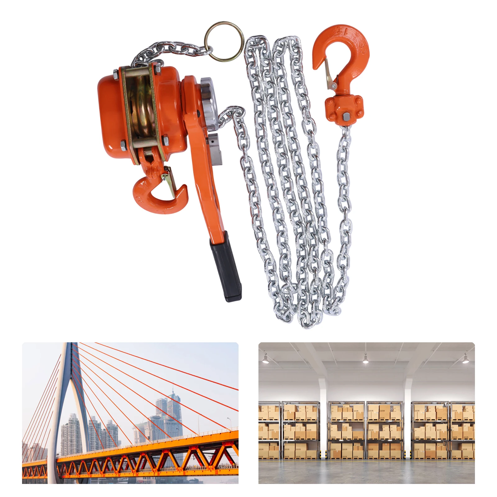 Chain Hoist 1650LBS 10FT Lift Lever Block Chain Hoist 3/4T Chain Ratchet Lever Block Chain Hoist Come Along Lift Puller 1650LBS