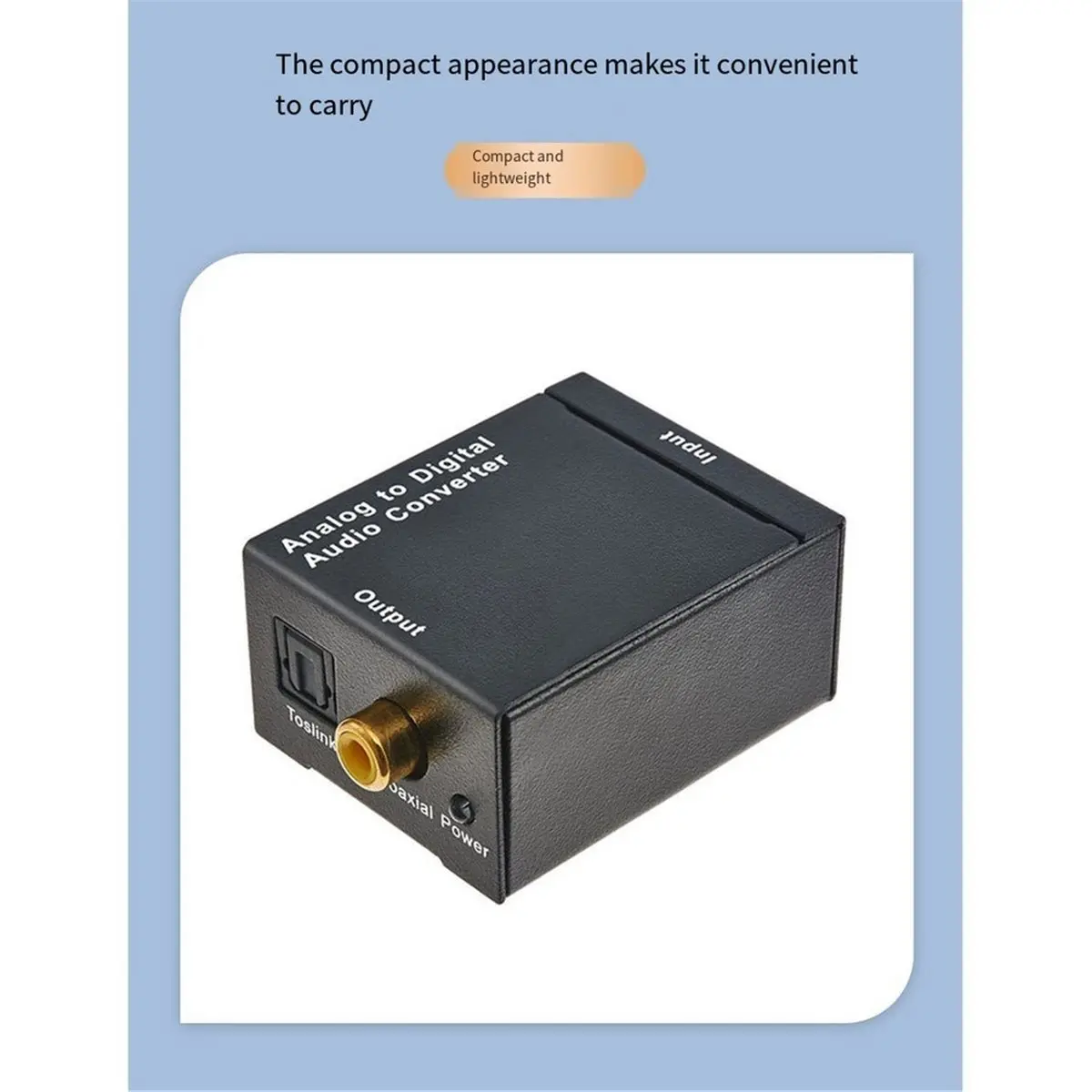 Analog to Digital Audio Converter L/R to Digital Toslink Coaxial Audio Adapter for HDTV DVD Speaker EU Plug
