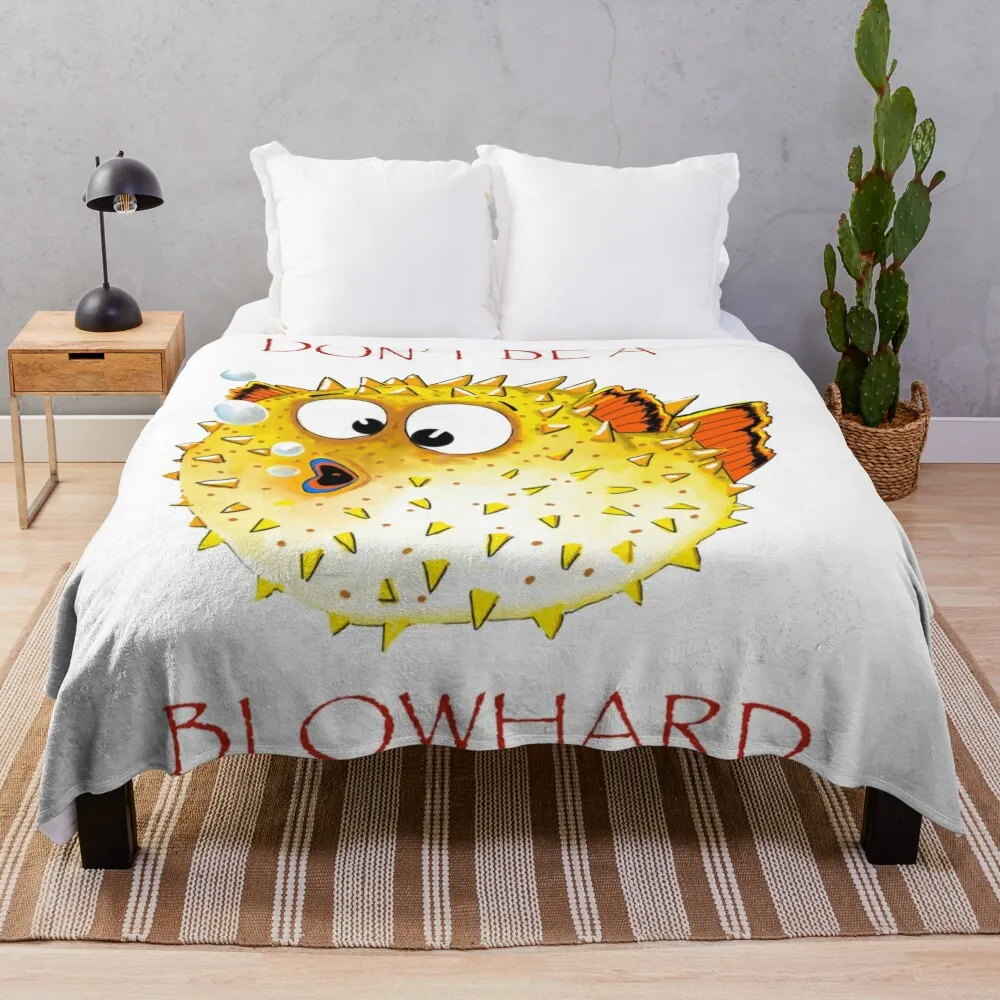 

Blowfish Blowhard Throw Blanket Soft Plush Plaid Shaggy Blankets