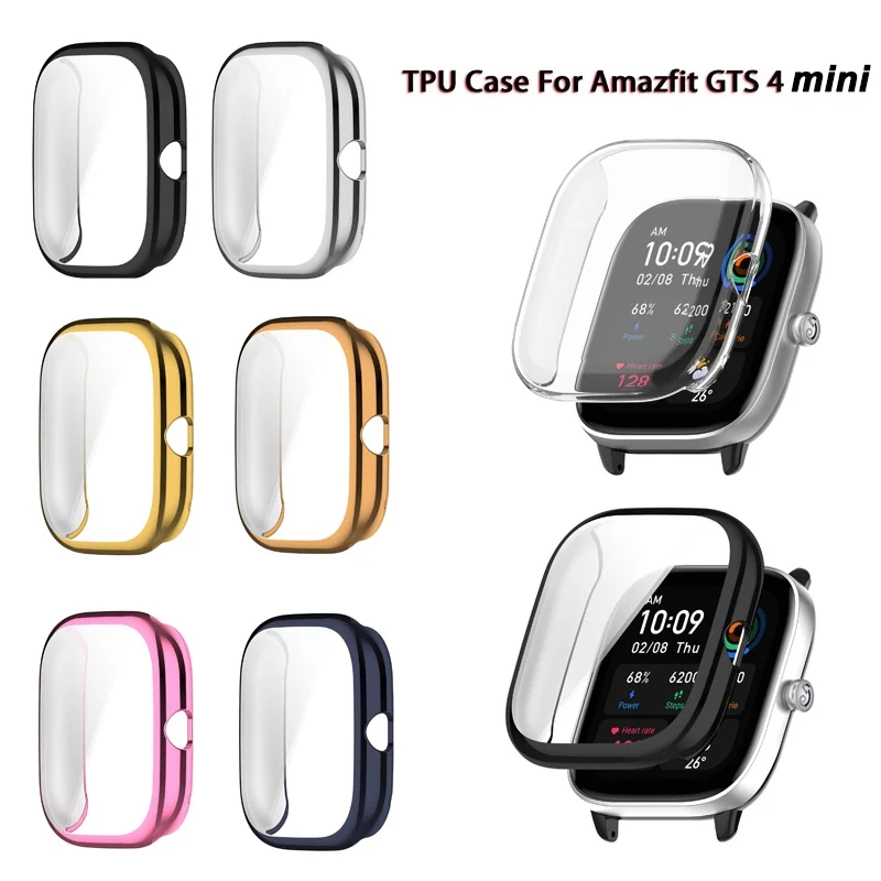 

TPU Case for Huami Amazfit GTS4 Mini GTS 4 Mini Soft Electroplating Watch Screen Protector Frame Full Cover