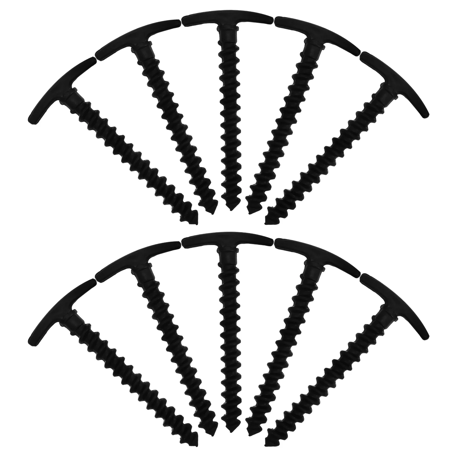 

10Pcs Durable Nylon Camping Tent Pegs High Pressure Resistance Portable Spiral Shaped Tent Nails Black Camping Pegs