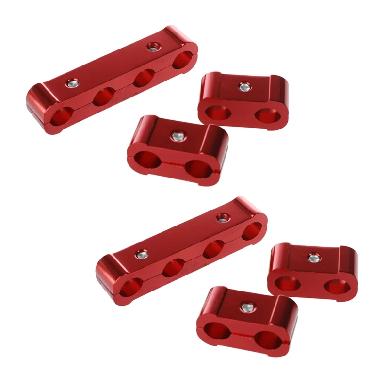 6Pcs Engine Spark Plug Wires Separator Divider Clamp Kit For 8Mm 9Mm 10Mm Red