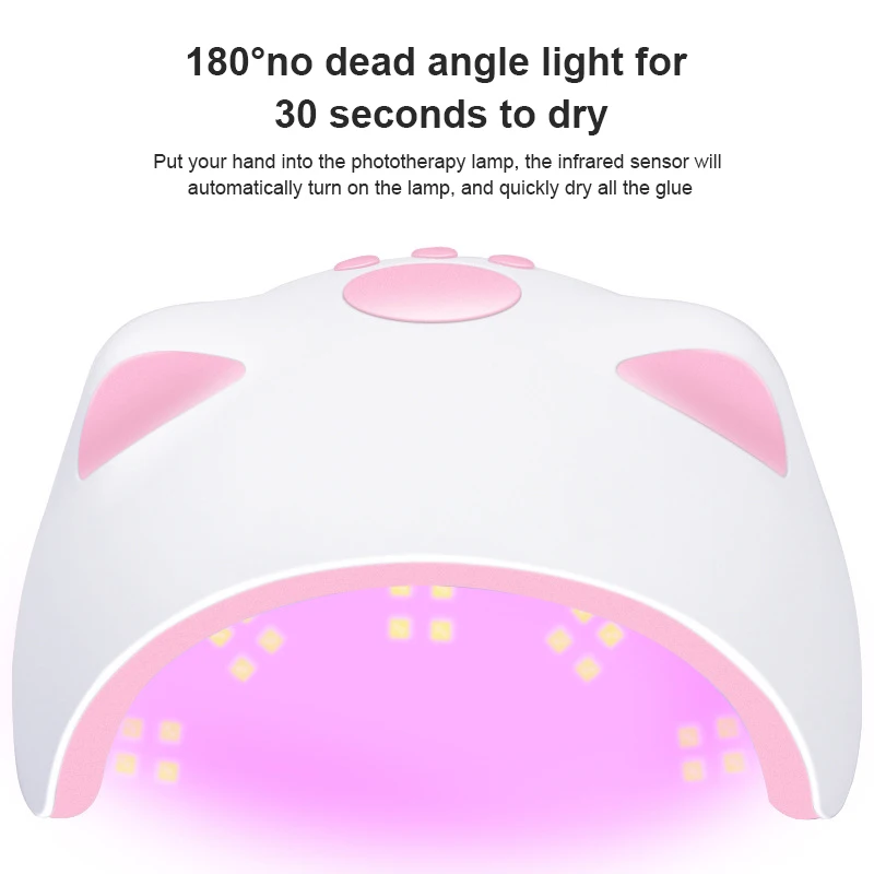 Nagellamp Nageldroger Dubbele Handen Led UV-Lamp Voor Het Uitharden Van UV-Gel Nagellak Met Bewegingsgevoelige Manicure-Tool