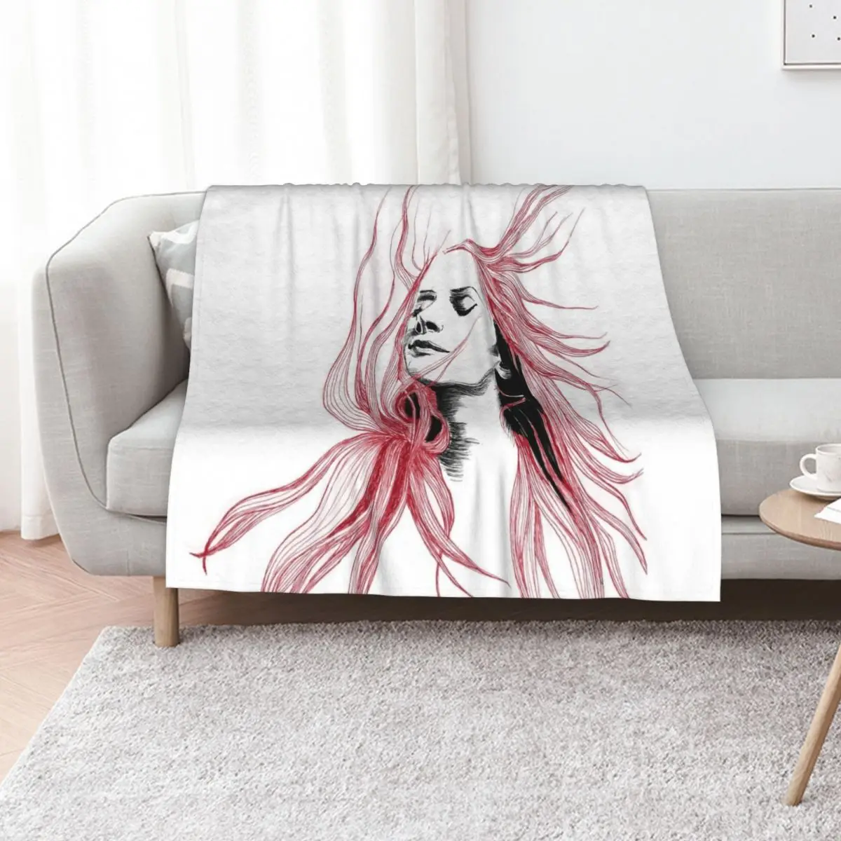 

Red girl Throw Blanket Comforter Tourist Sofa Throw Extra Large Throw Blankets