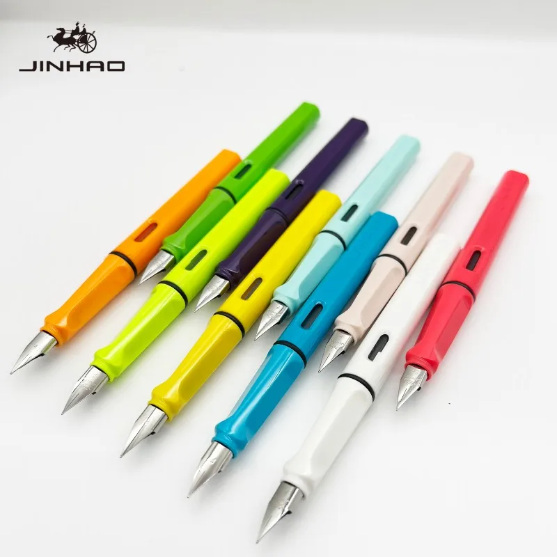 5/10 pçs jinhao 619 caneta tinteiro cores de alta qualidade estudante f ef nib caneta caligrafia papelaria escola material de escritório