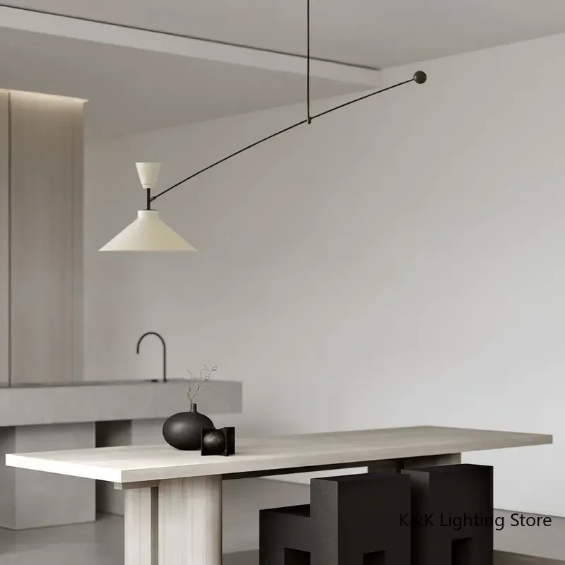 Nordic Designer Restaurant Chandelier Lights Modern Minimalist Bar Dining Table Long Arms Study Shift Hat Hanging Lamp