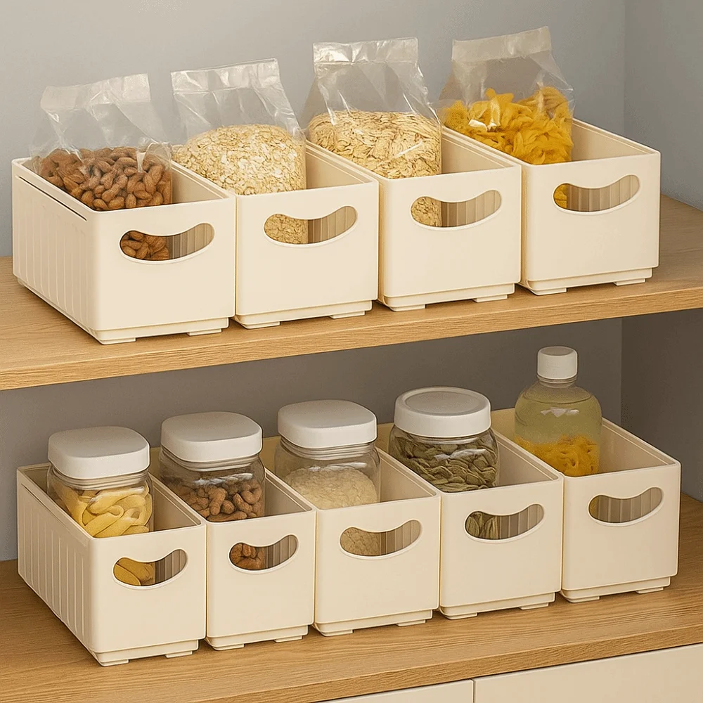 Plastic Expandable Storage Box Adjustable Stackable Retractable Storage Container Space Saving Large Capacity